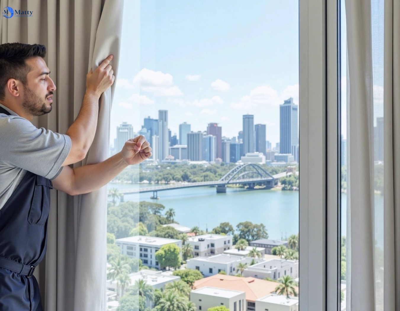 Professional curtain steam cleaning service bannockburn QLD by Matty Curtain Cleaning